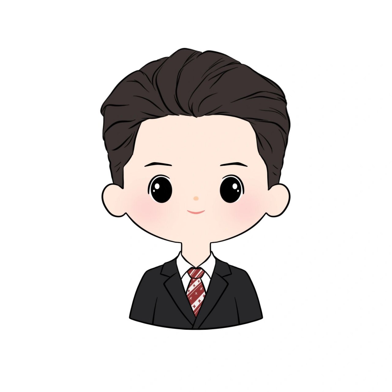 q版简笔|简笔画证件照男生篇