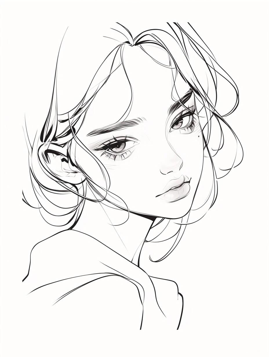 铅笔线稿·女孩系列