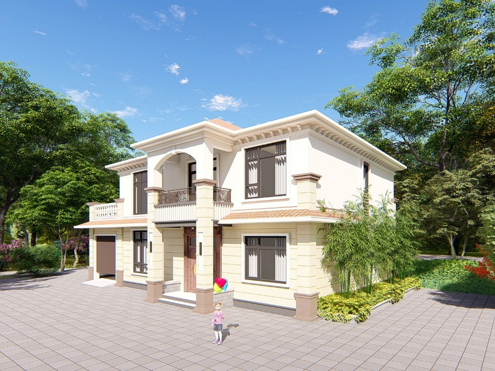 层四开间带车库简欧风格别墅(附平面图) 项目概况: 项目地址:四川内江