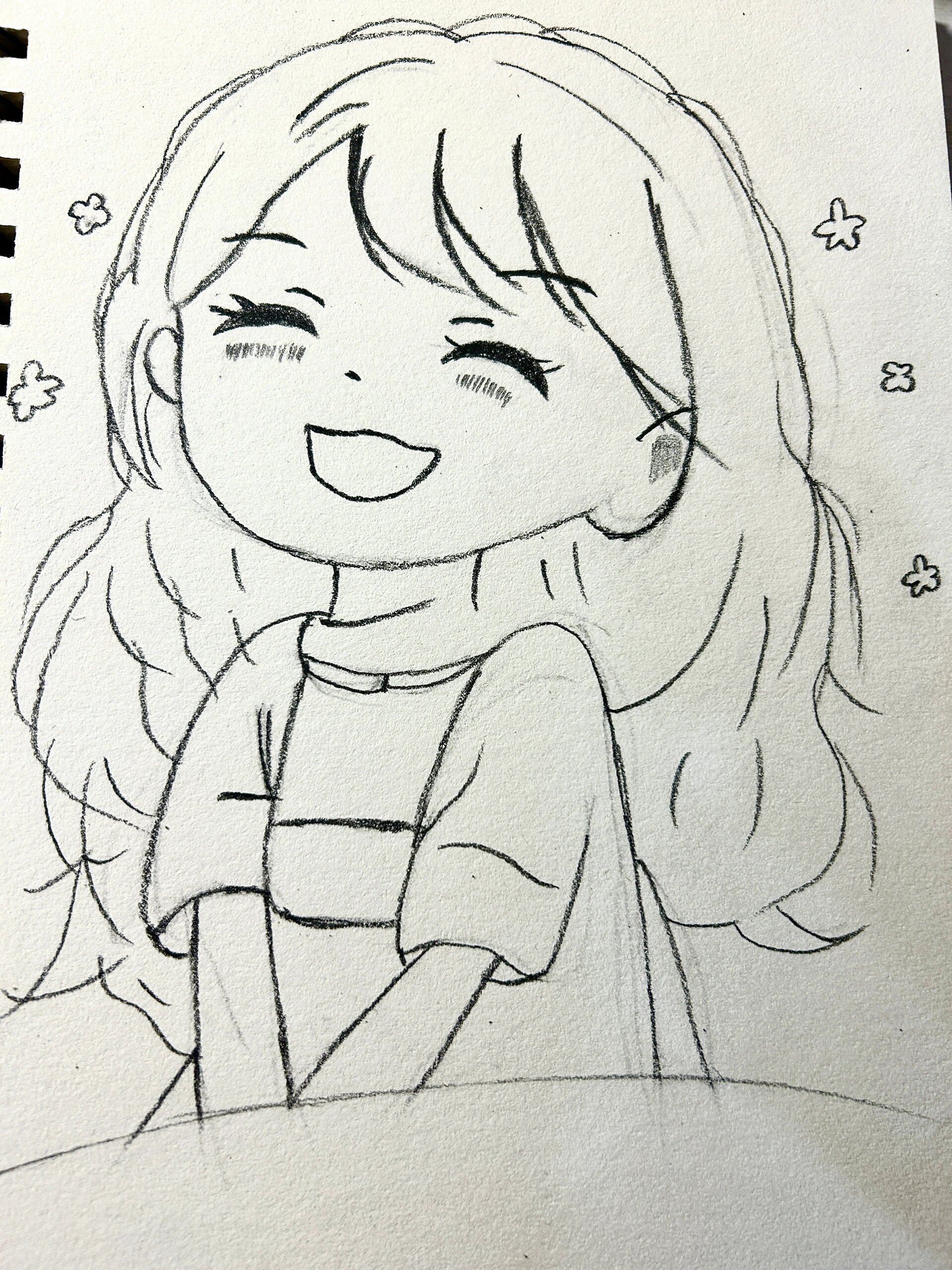 可爱小女孩简笔画     可爱小女孩素描简笔画步骤哦 阳光可爱微笑脸