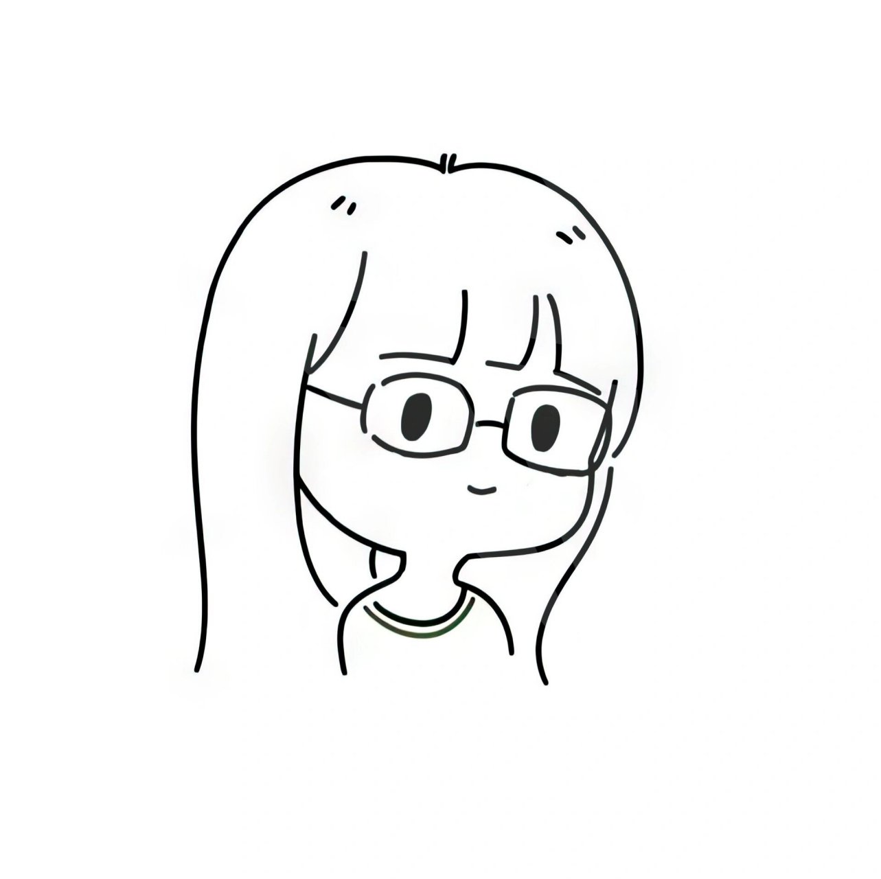 卡通可爱女生头像简笔画头像 素描卡通手绘女生头像