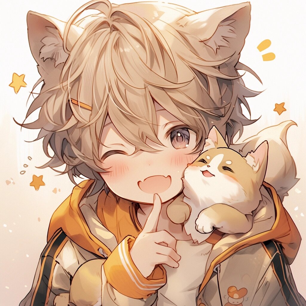 动漫男生头像|好可爱(70ω70)猫猫正太05