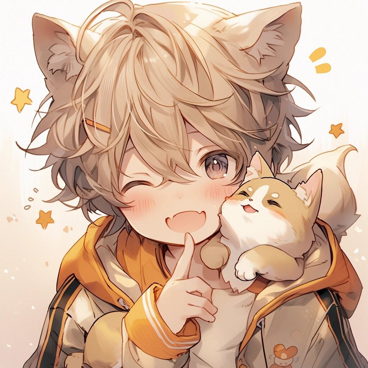 动漫男生头像|好可爱(70ω70)猫猫正太05 图片头像均由mid