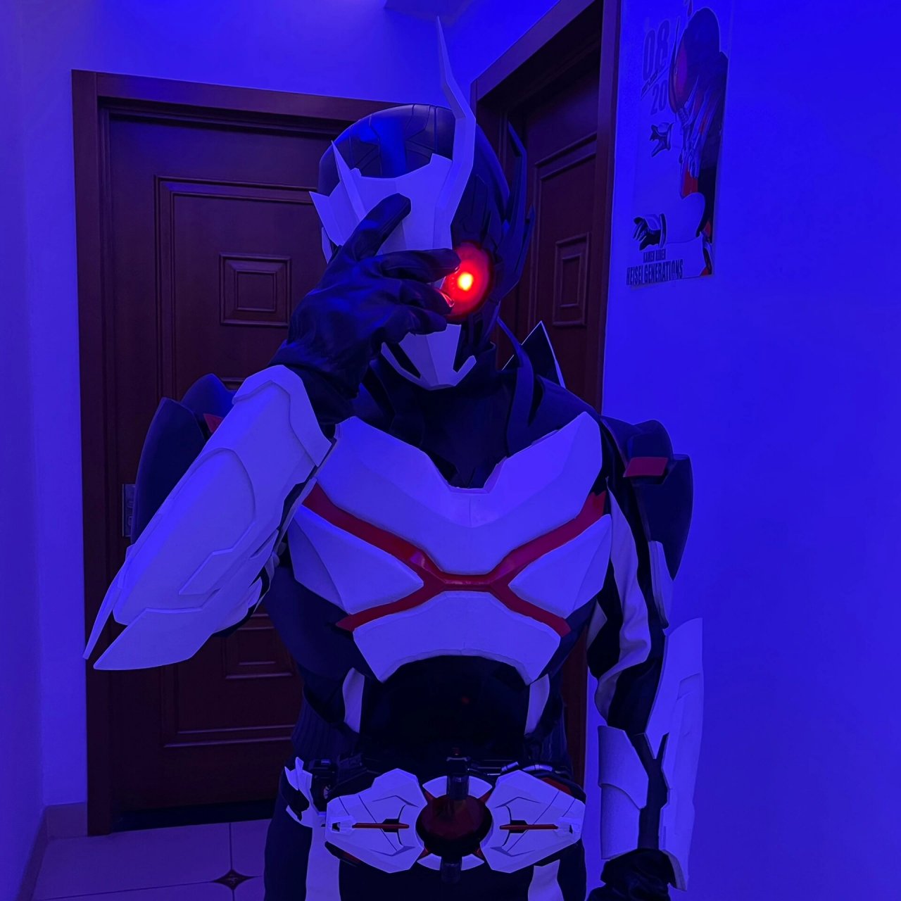 假面骑士亚克皮套试穿 男角色皮套我出刚刚好