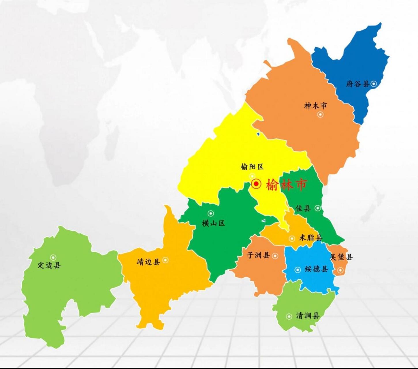 陕西省各市政区图(十):榆林市 榆林市总面积4