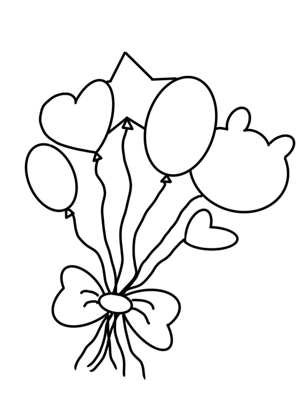 小托班美术填色《彩色的气球》