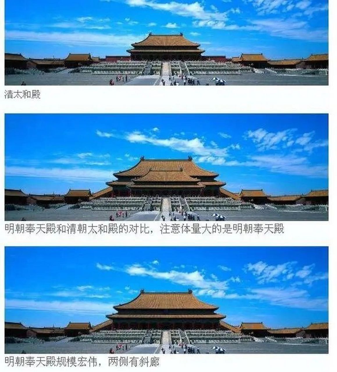 穿越时空对比照之紫禁城三大殿 三大殿现名太和殿,中和殿,保和殿启用