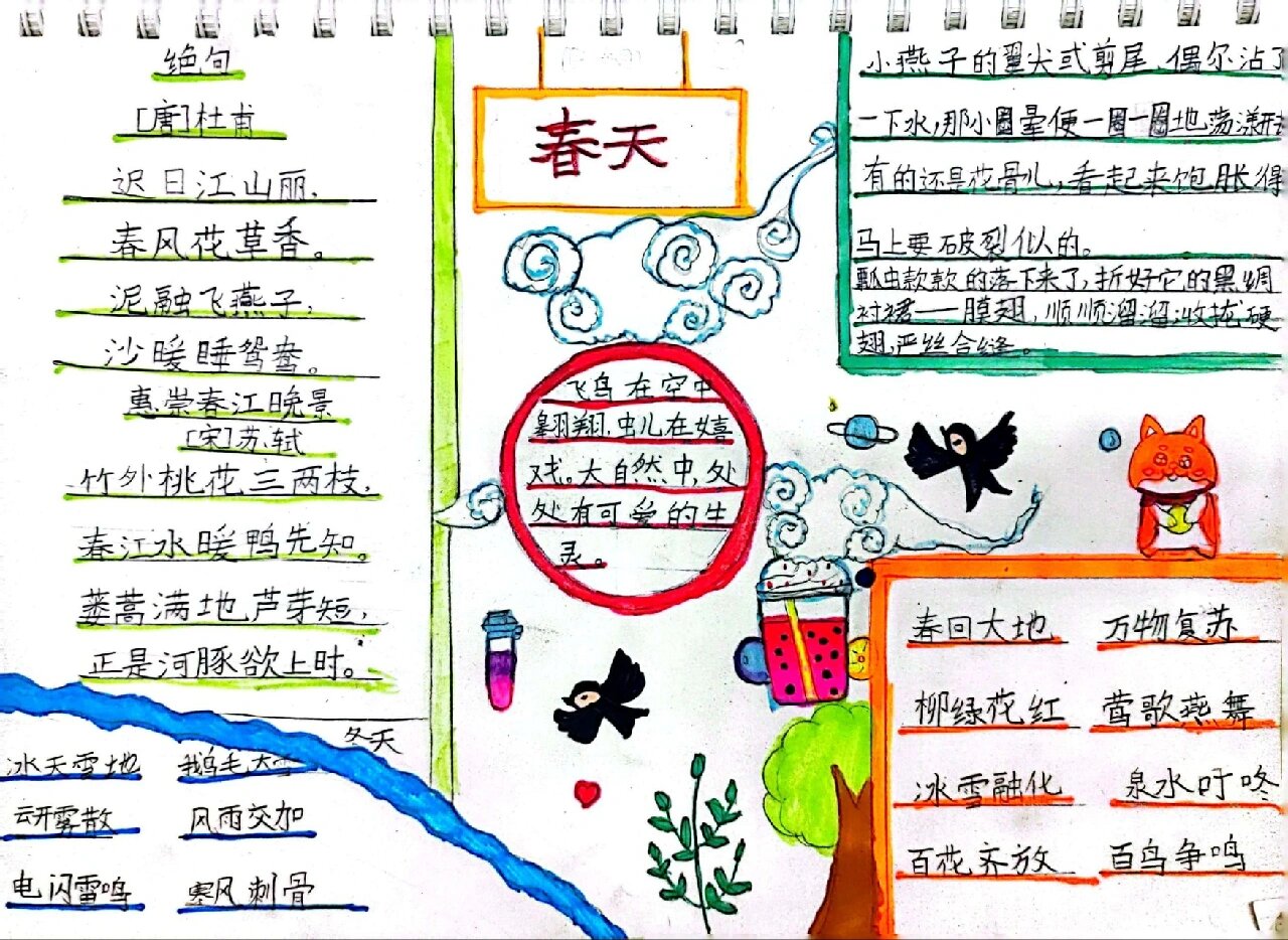 "大自然—春天"主题式好词好句积累卡