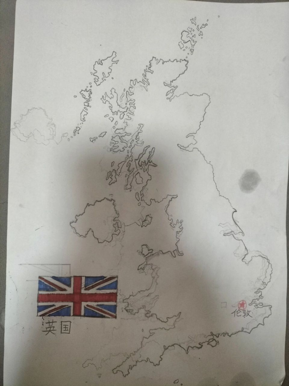 英国简笔画地图图片