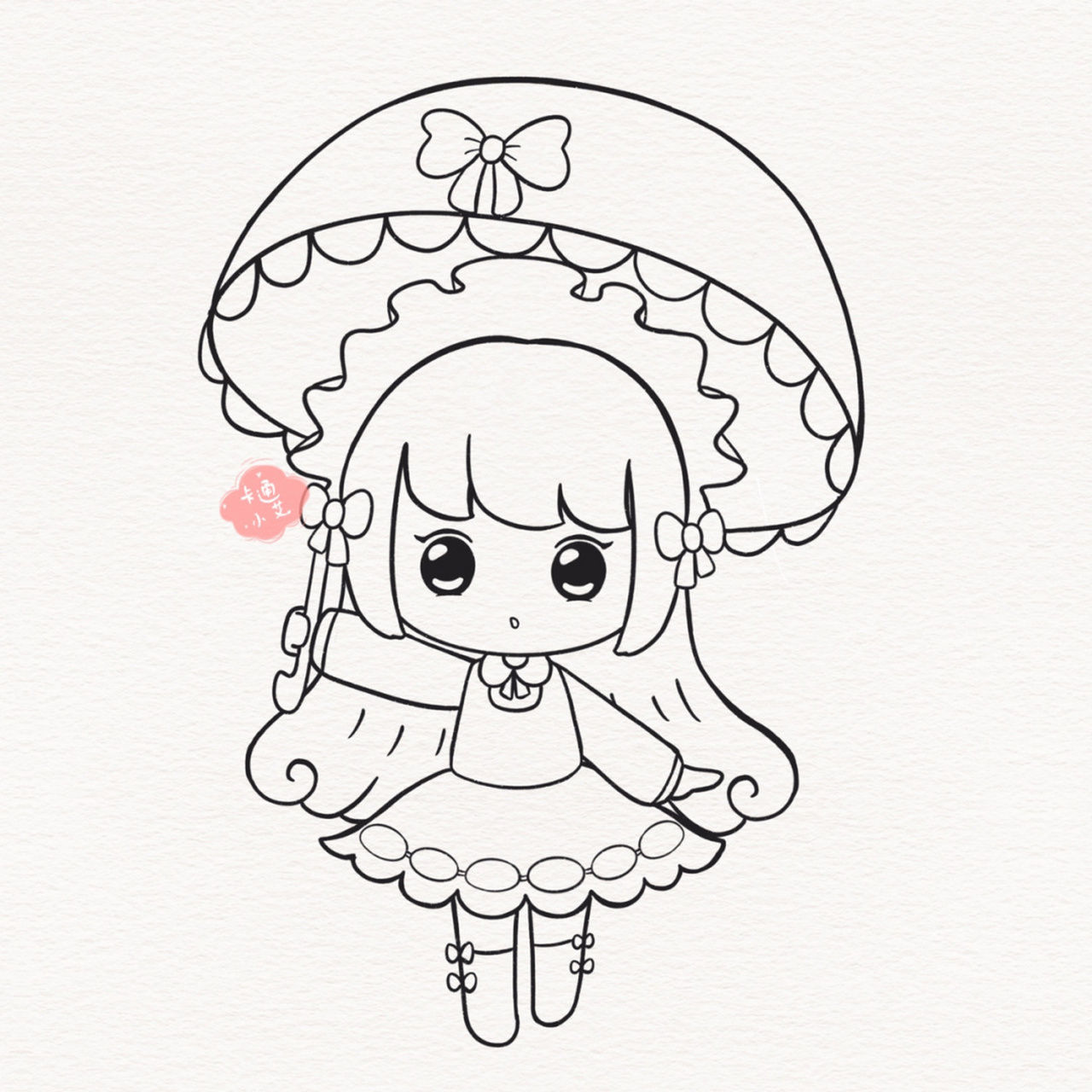 迷你世界 梦歌画画分解线稿图 方块世界迷你大陆 萌萌梦歌 铅笔草图