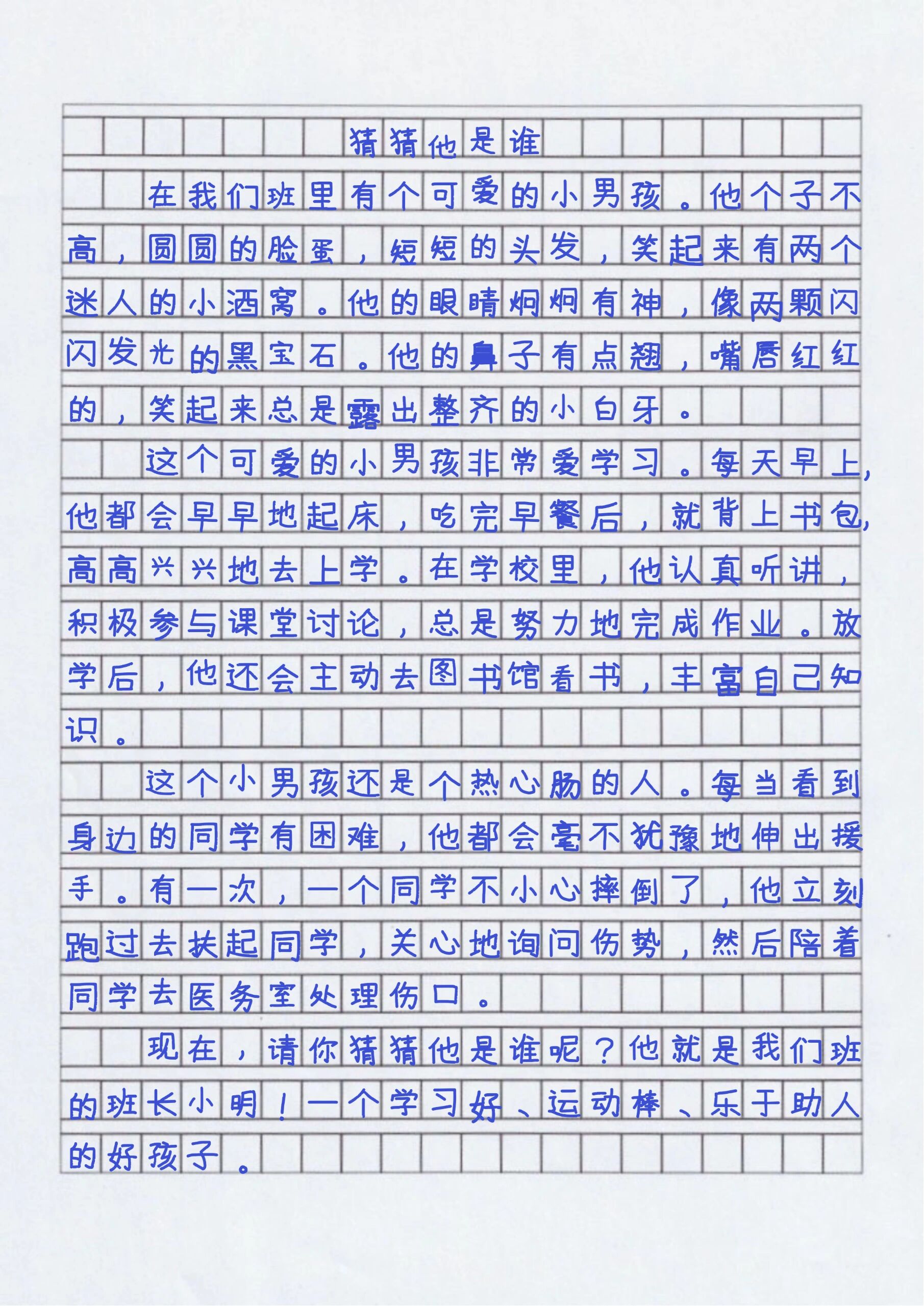 他怎么了作文300字图片