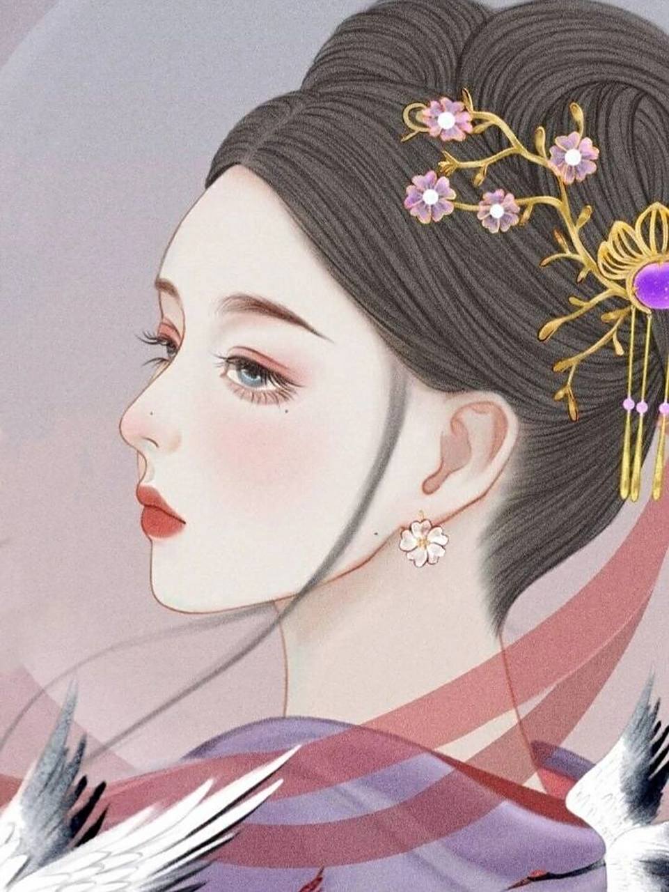 素材积累 | 古代女子头饰名称之簪花(2) 1.桃花银簪 2.玉叶金蝉簪 3.