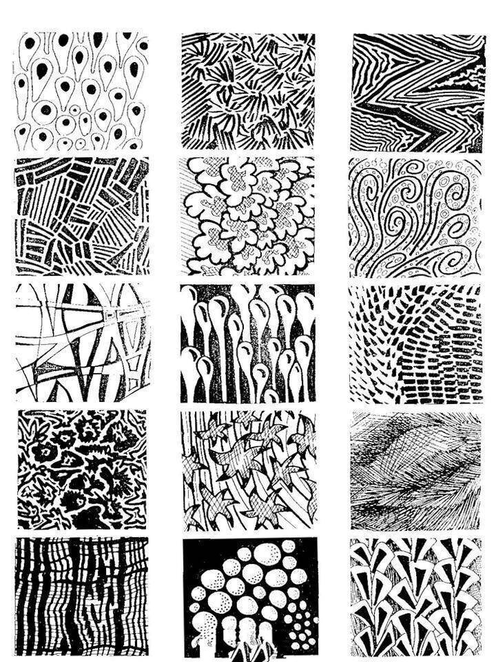 手绘肌理素材,黑白线稿参考必备