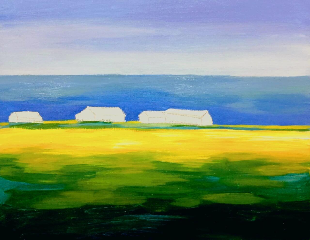 水粉——春日油菜花 课程来源:每当春天到来时,油菜花纷纷盛开,在农田