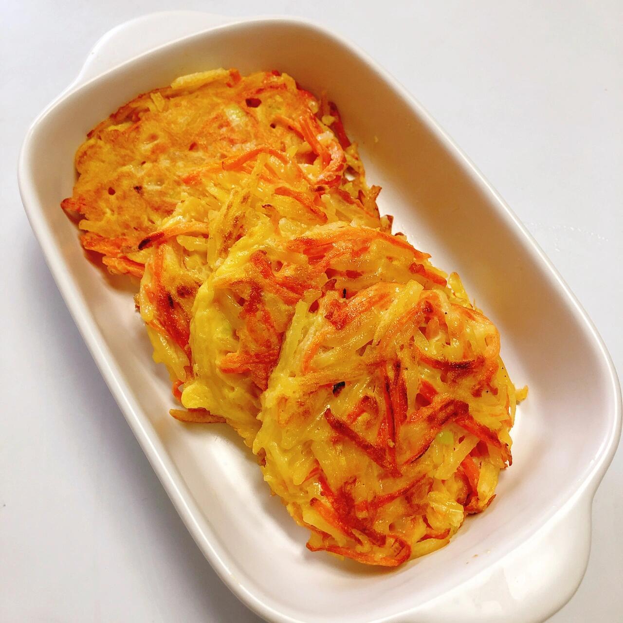 胡萝卜土豆丝饼(简单又好吃) 7915食材: 土豆,胡萝卜,鸡蛋,葱花