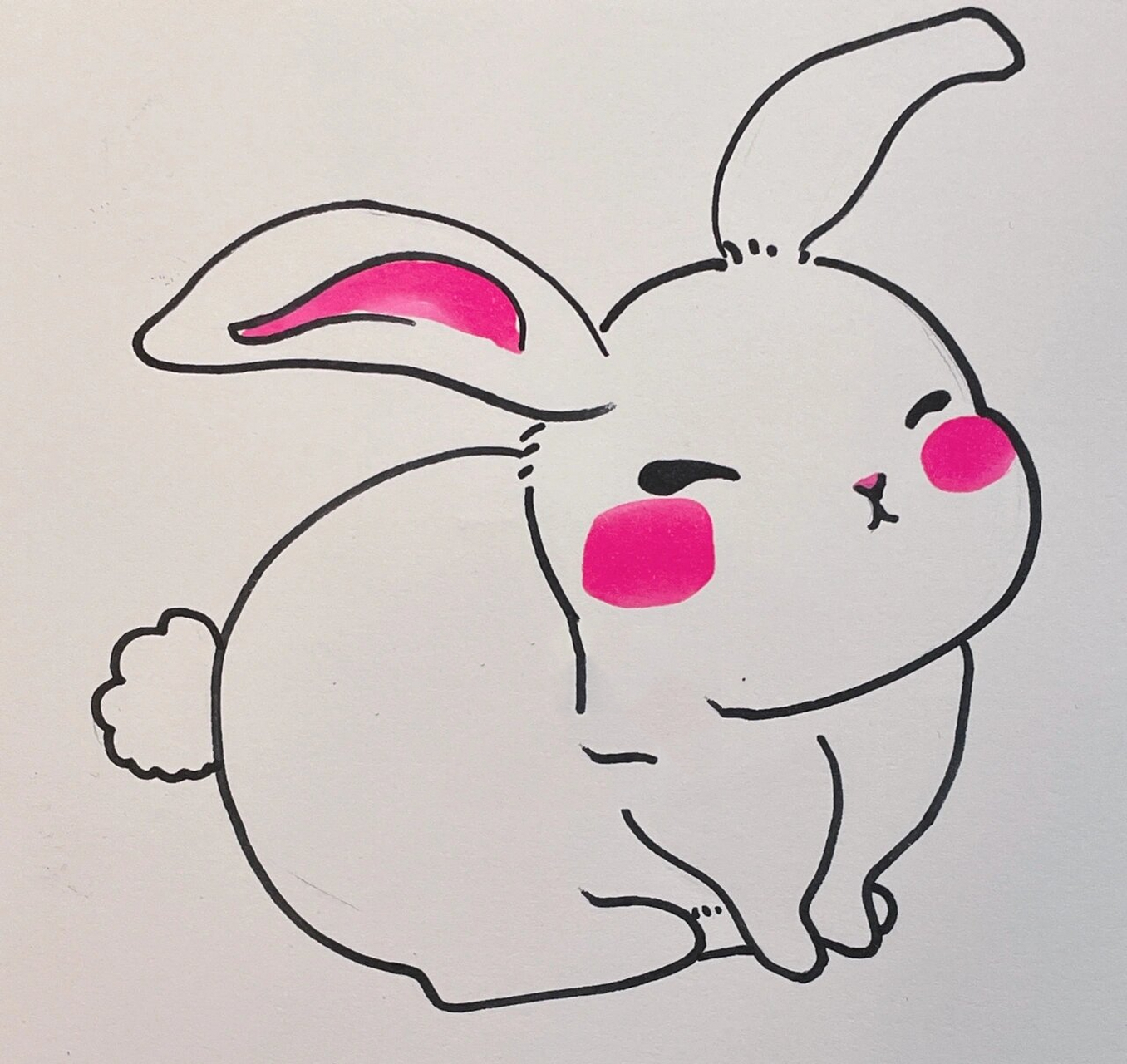 中秋节～兔子92简笔画 中秋节快来啦 画一波可爱的兔子92助助兴