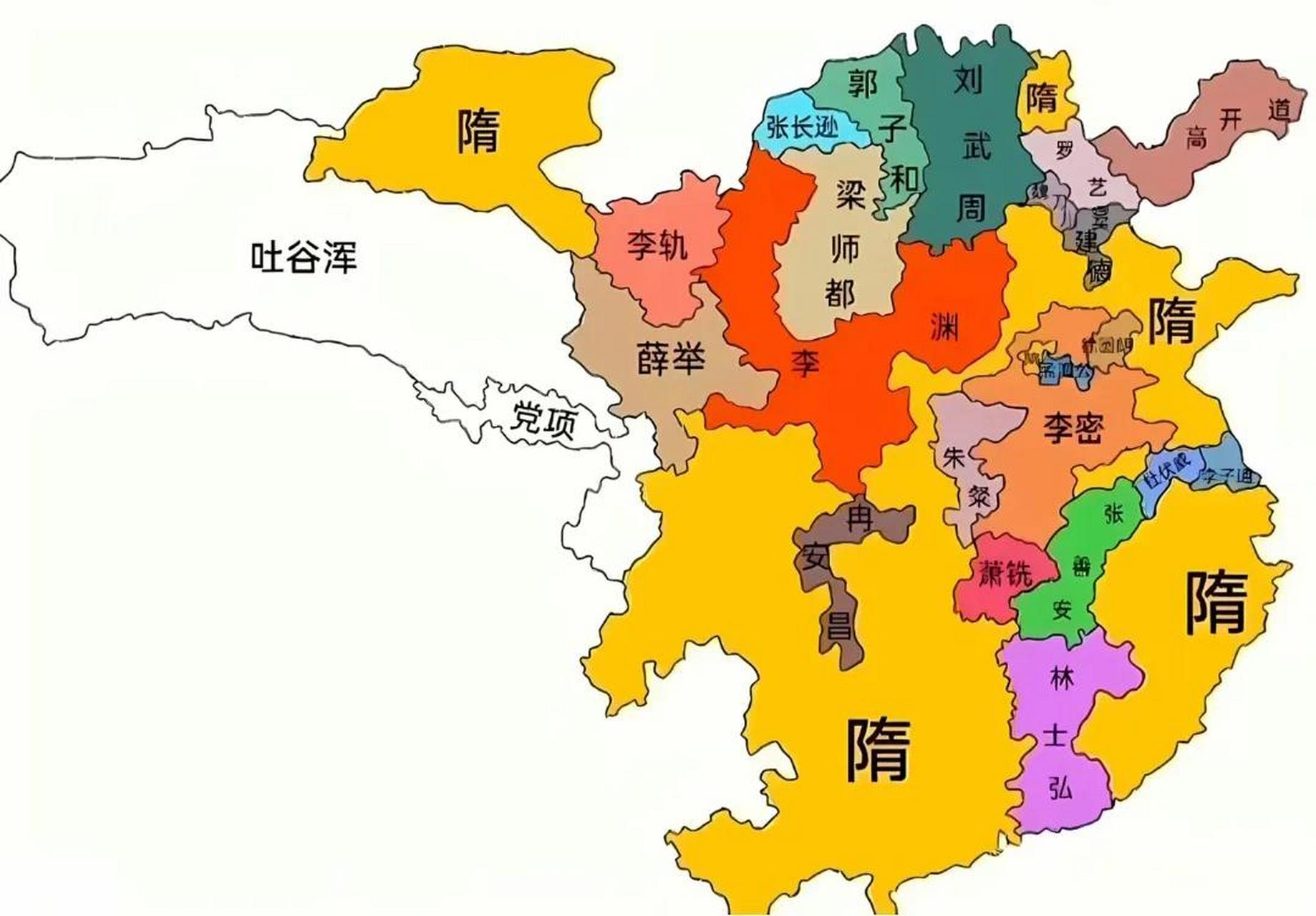 隋朝历史地图演变图片