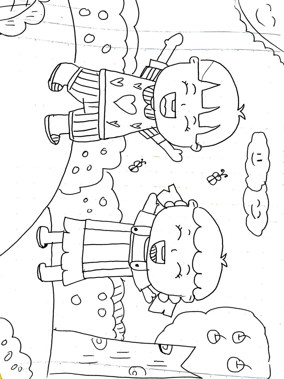 (70/1000)简笔画打卡《快乐的朋友们》