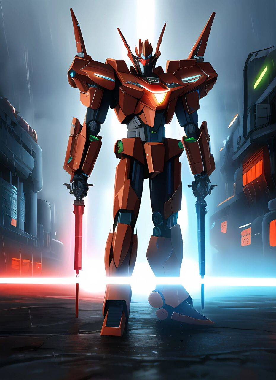 ai创作-未来机甲系列 选用了红黑配色,感觉会更有些压迫感,希望能做