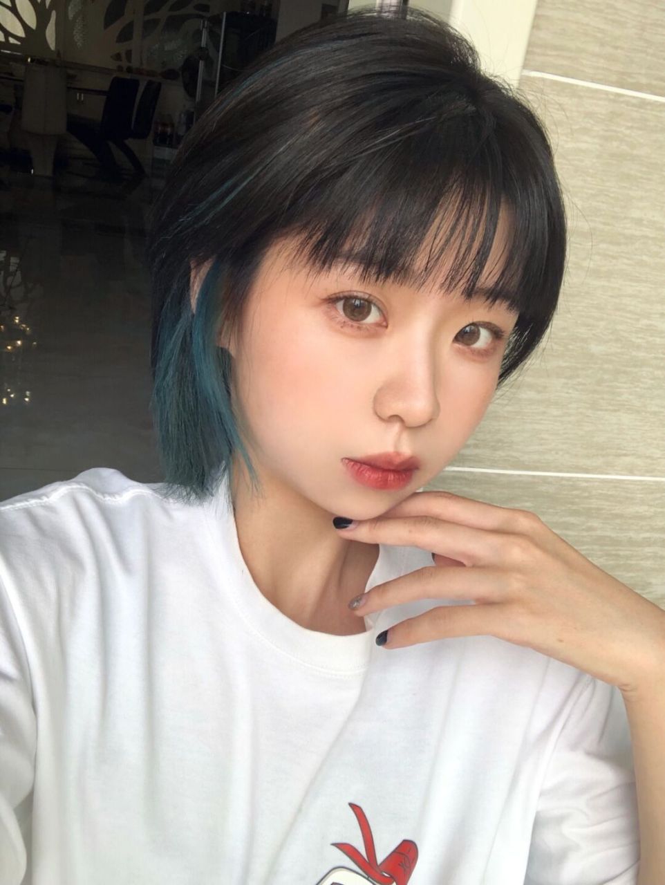 短发挑染|局部蓝住了9503089705019969♀1597