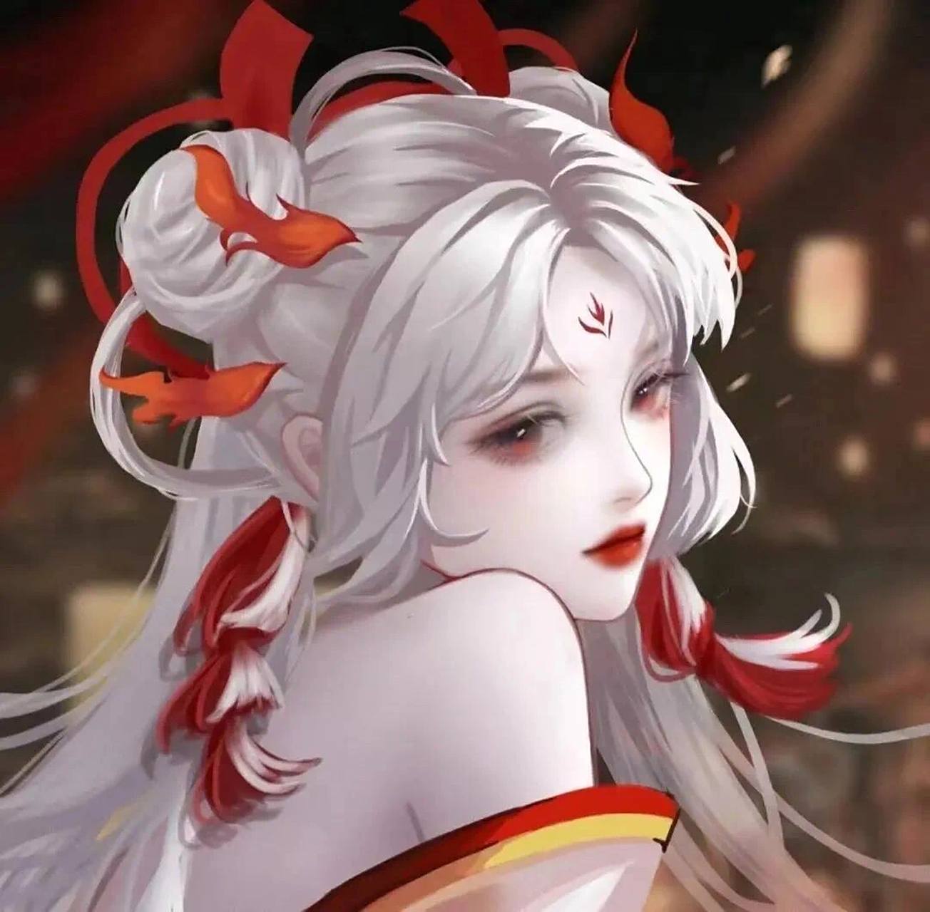 『古风女生头像』『白发红衣』 好吧,图④乱入一个黑发姑娘