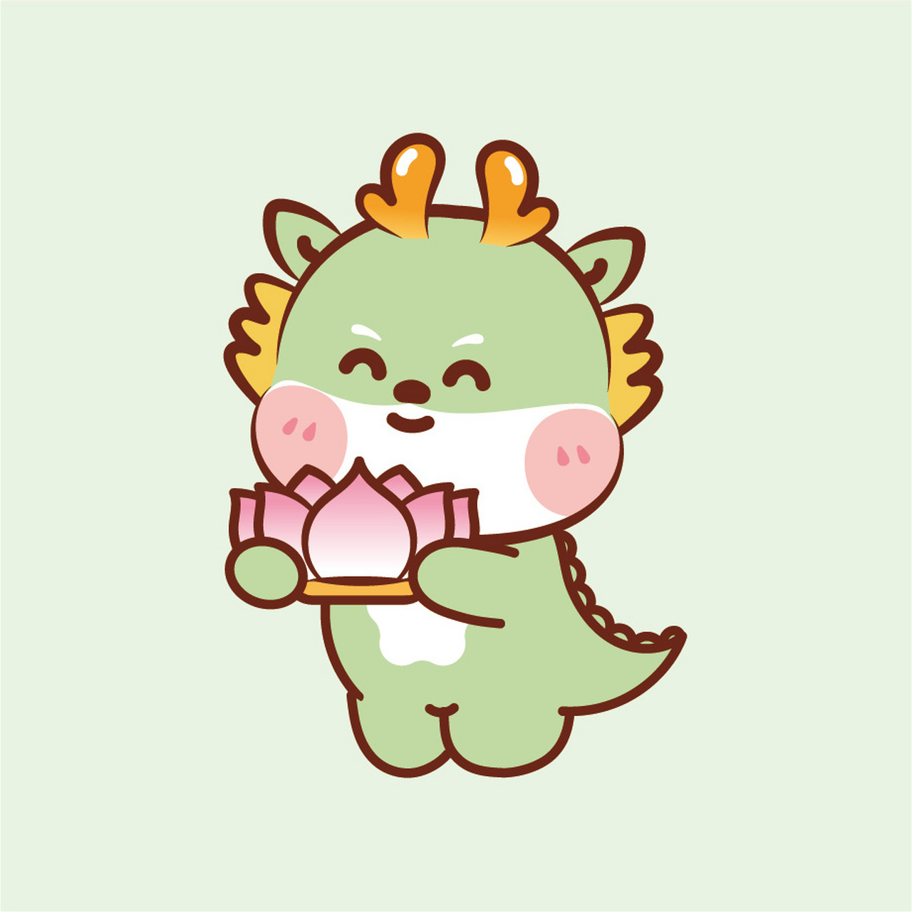 小飞龙 平安喜乐好事连连好运暴富头像 小飞龙ip卡通形象,治愈系ip