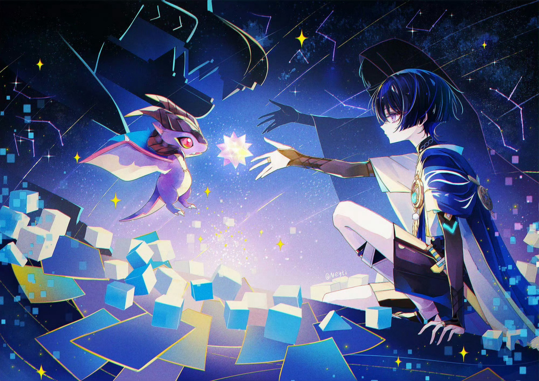 8版本#原神#  【流浪者】【杜林】 作者:neytirv  (图片已授权,未经