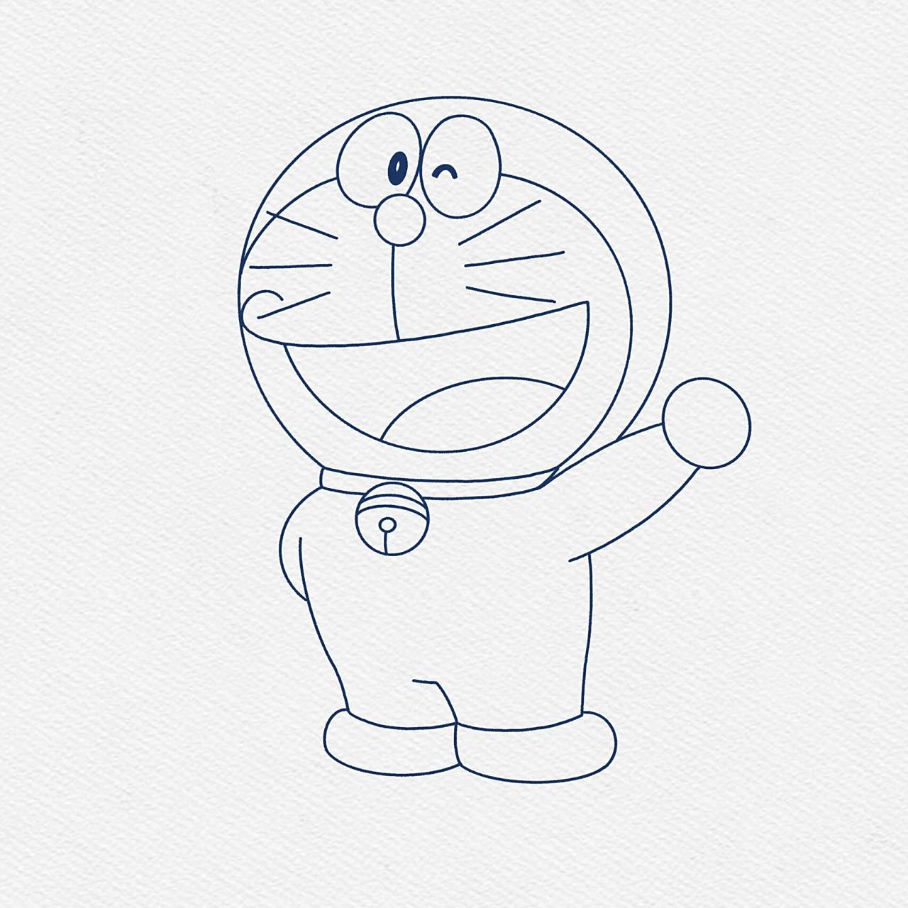 叮当猫简笔画教程