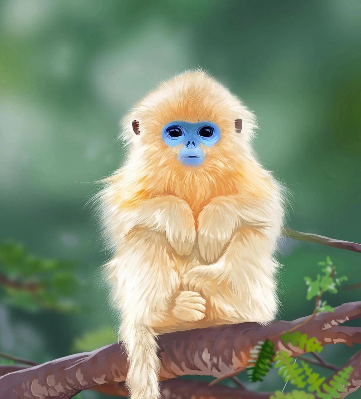 金丝猴插画(矿泉水插图) 一年前给四川一矿泉水画的金丝猴插图