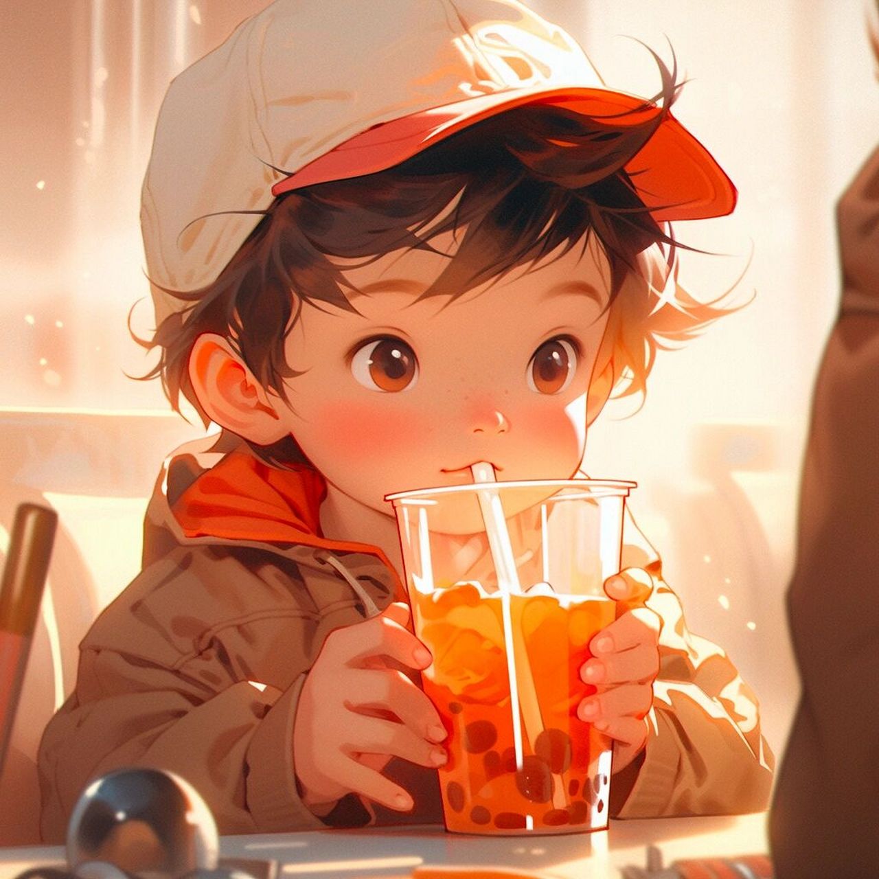 头像|奶茶控必备的男孩头像97 ai绘画|大家强烈要求的喝奶茶男生