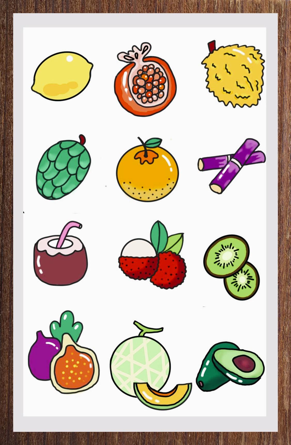 **水果简笔画** 🍎 📚 **水果简笔画教程** 📚 🍏 **瓜果蔬菜