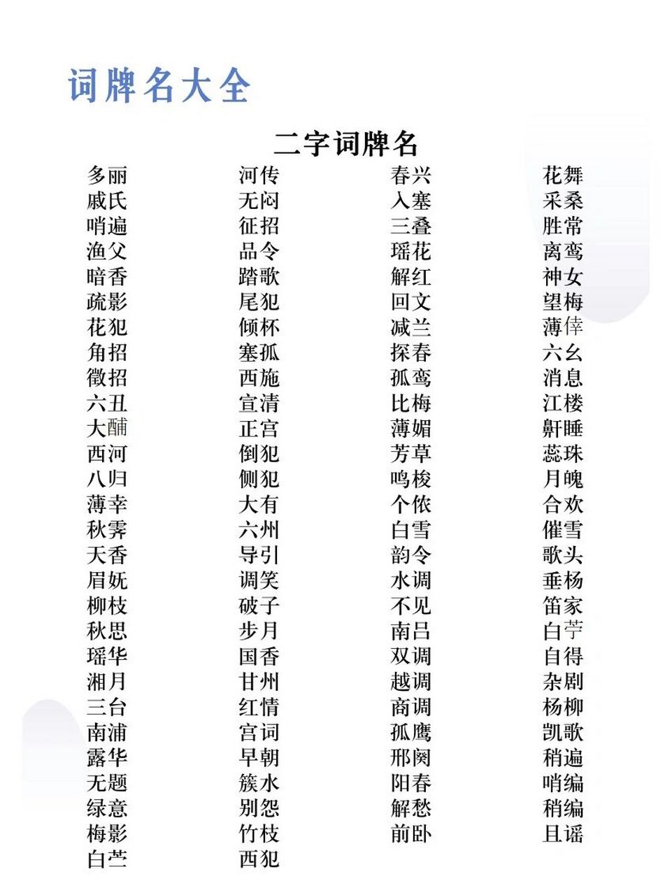 词牌名字体设计图片