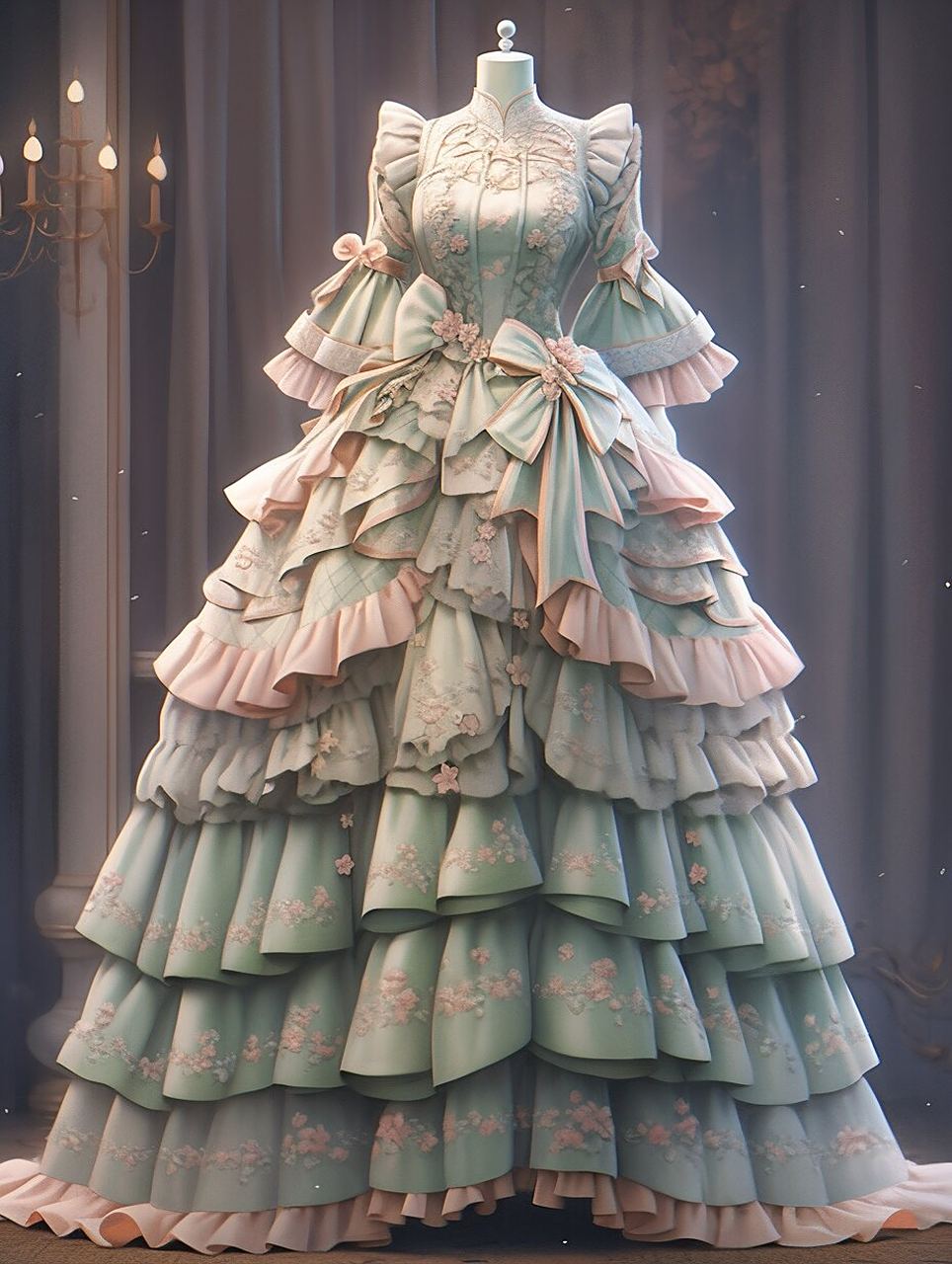 法式复古洛可可风格宫庭礼服来了 拿图的朋友记得关注并三联哦,让我