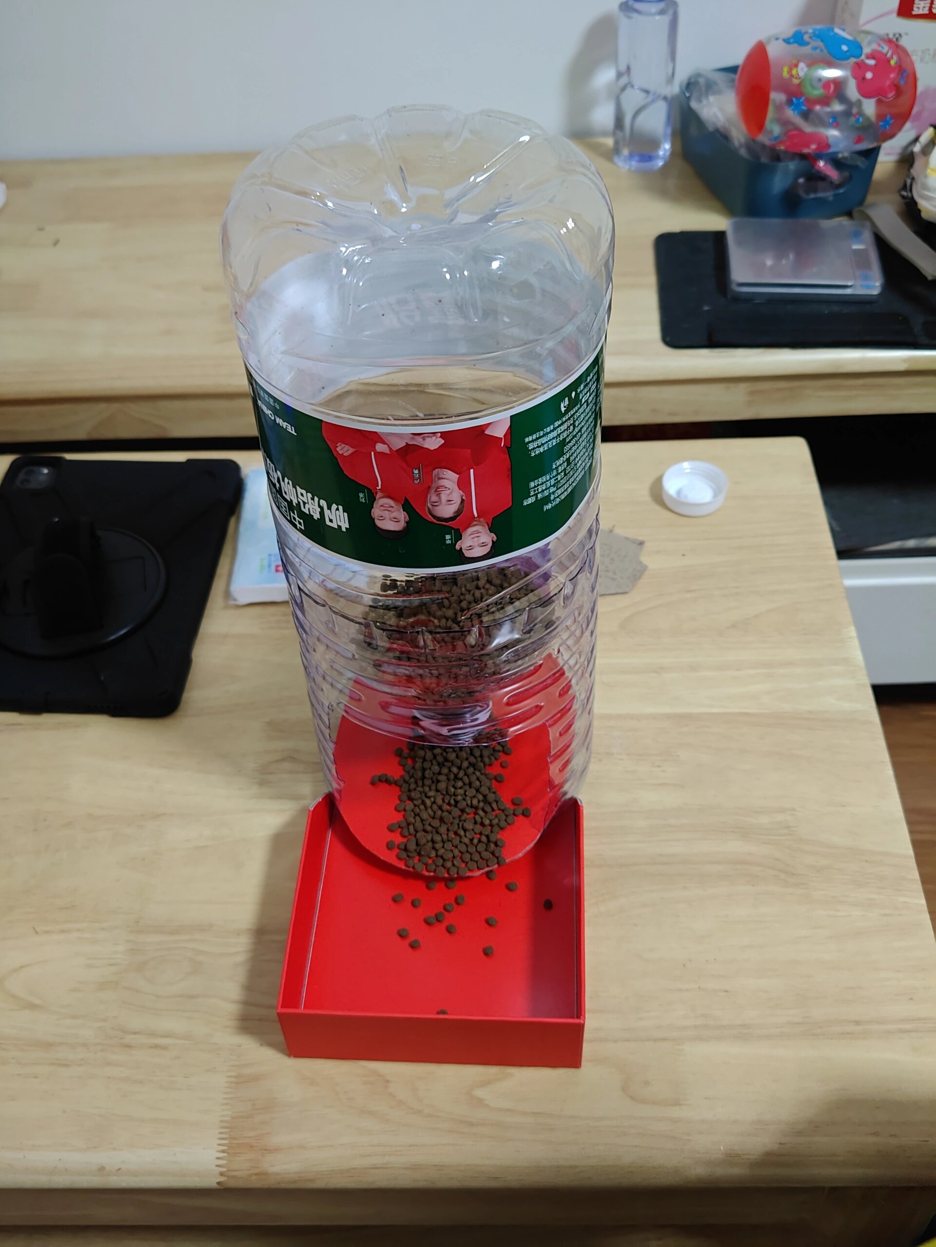 老公做的简易自动喂食器