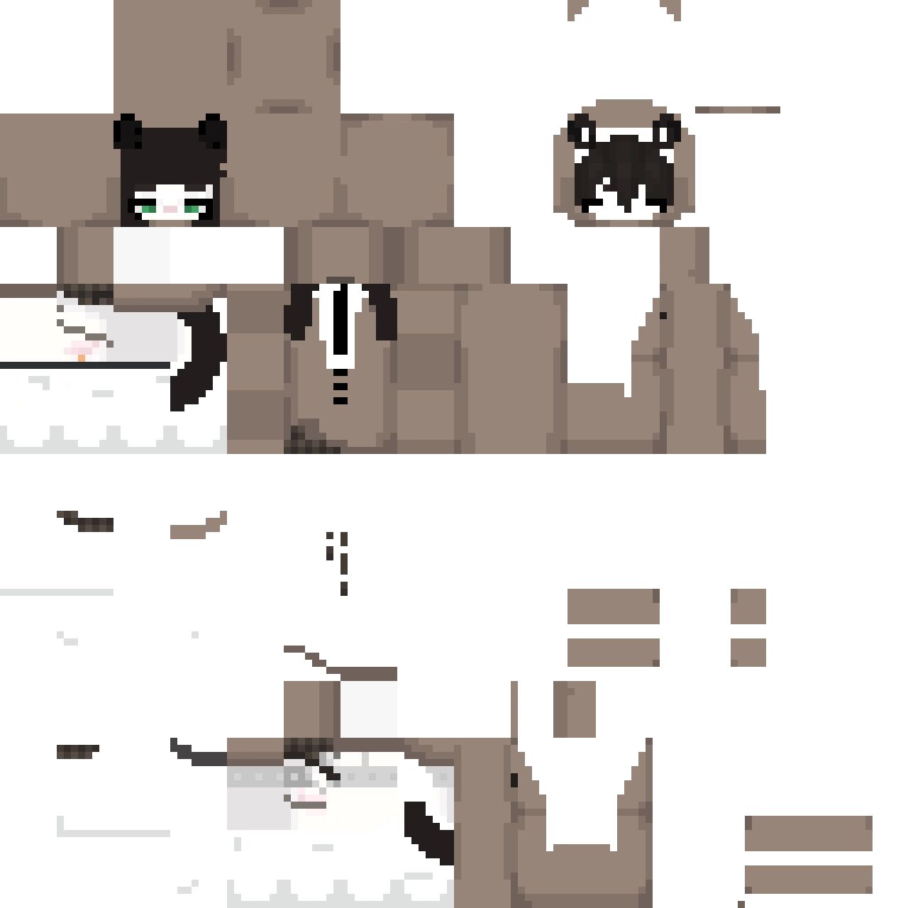 几种mc萌妹皮肤展开图