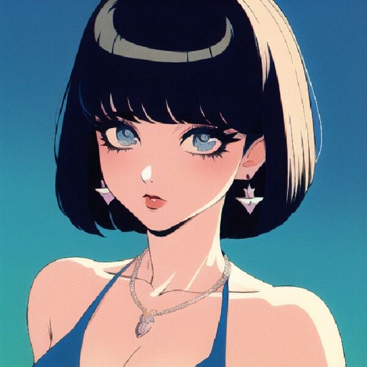 【ai绘图】波波头元素女生头像 关键词都在最后一张图.