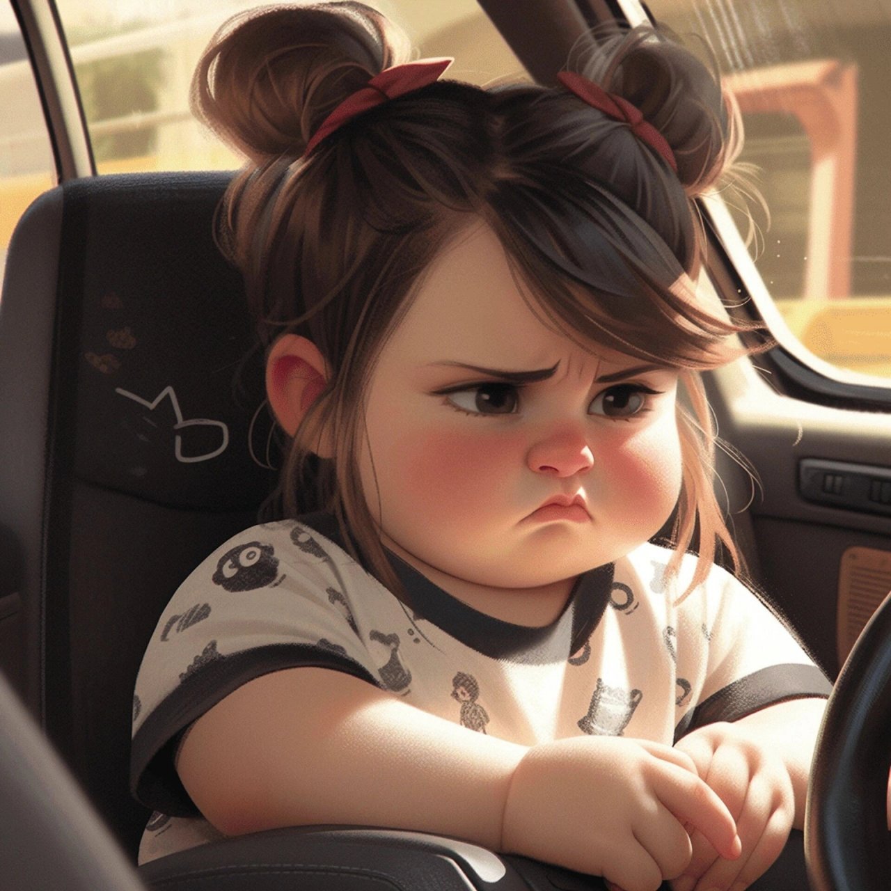 小萝莉开车头像 路怒族头像 再来一波可爱头像,需要的自取#插画头像