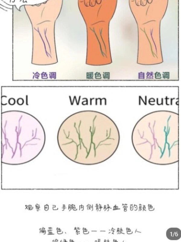 如何区别皮肤色调: 1,观察自己血管的颜色,如果血管颜色偏绿,橄榄绿