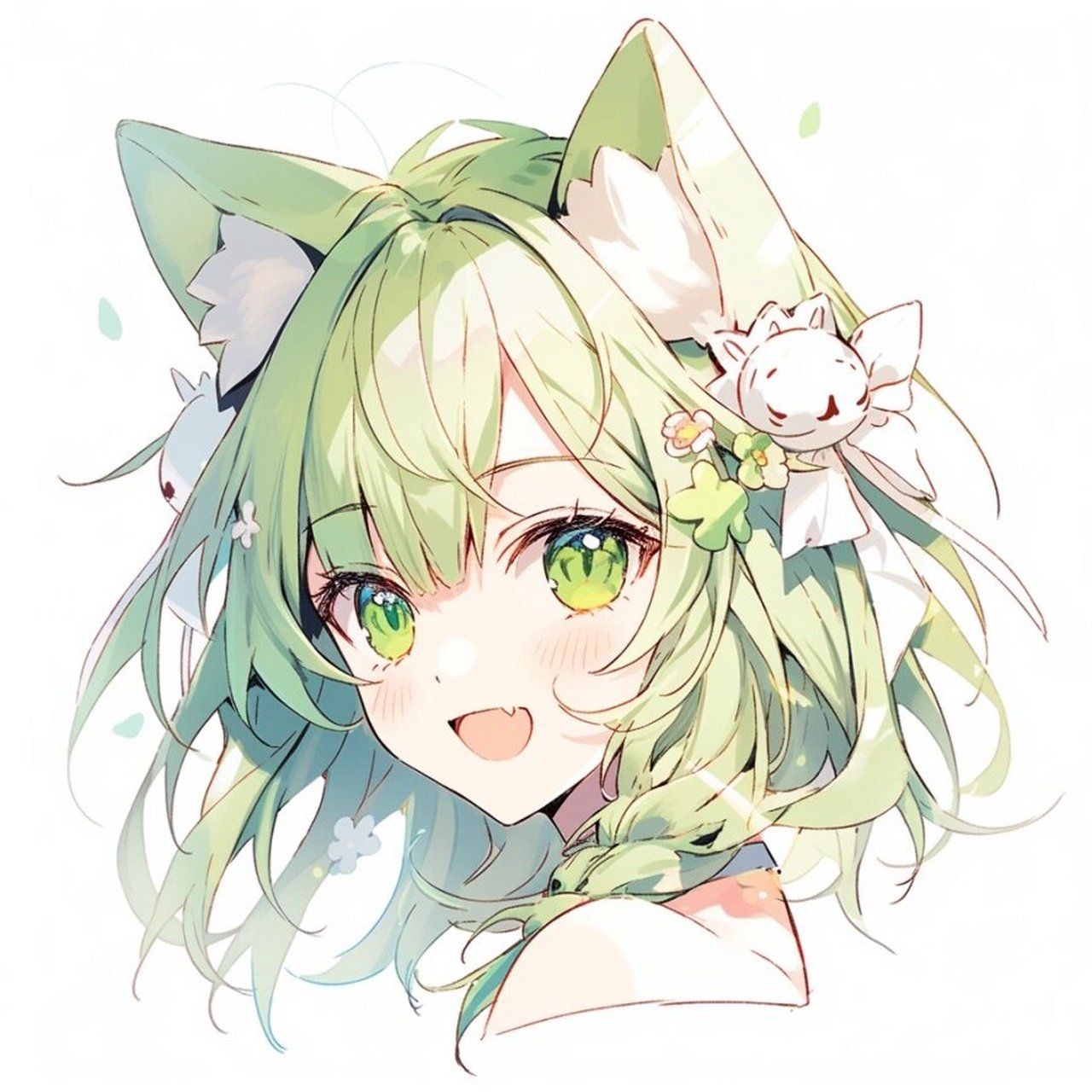 猫耳少女|绿色系|头像|表情参考