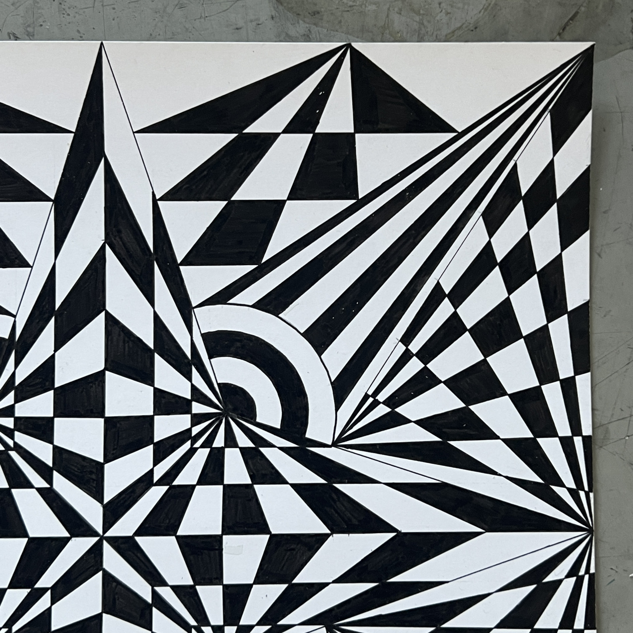 96平面构成(四)|发射构成 平面构成作业