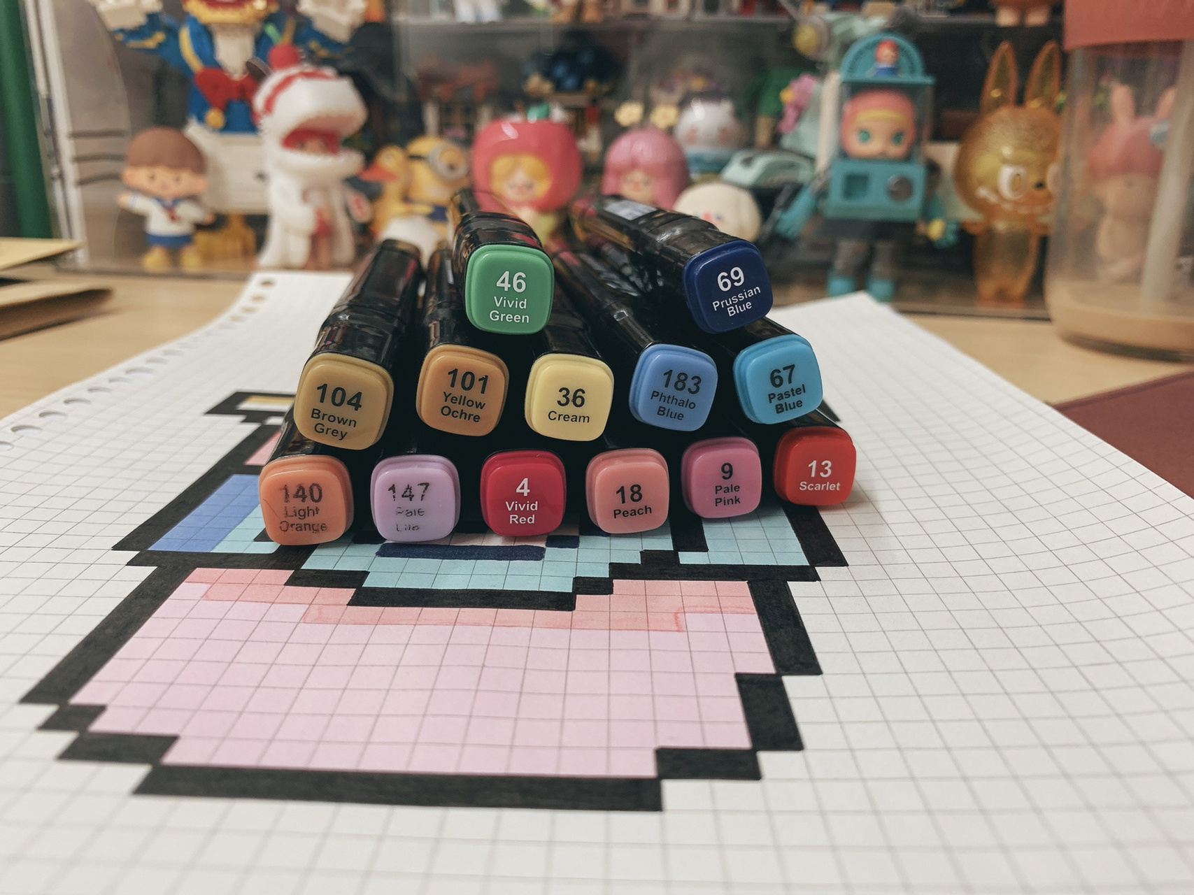 像素画 网格画 临摹小兔子奶茶92