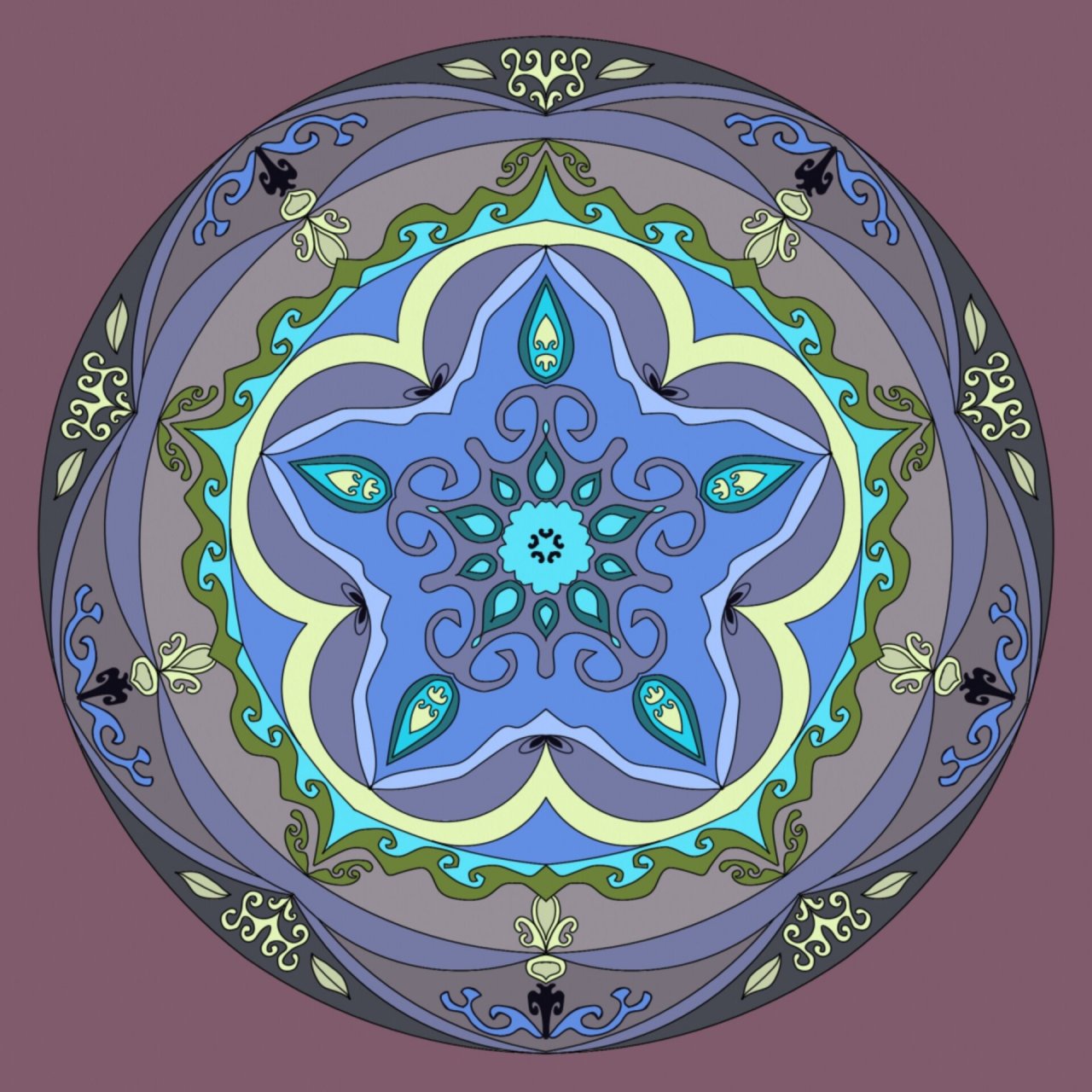 圆适合纹样图案设计 纹样绘画 今日份纹样长这样,要图的自己看,不要