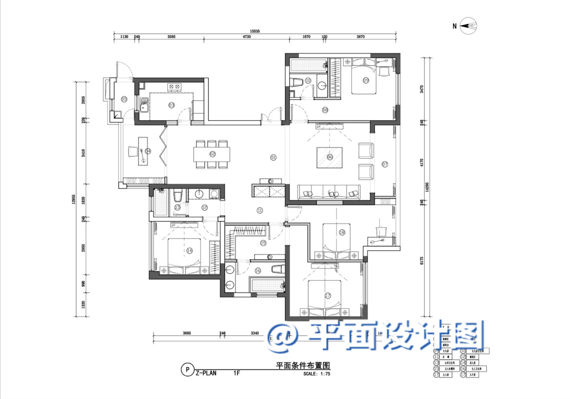 三代同堂平面布置图图片