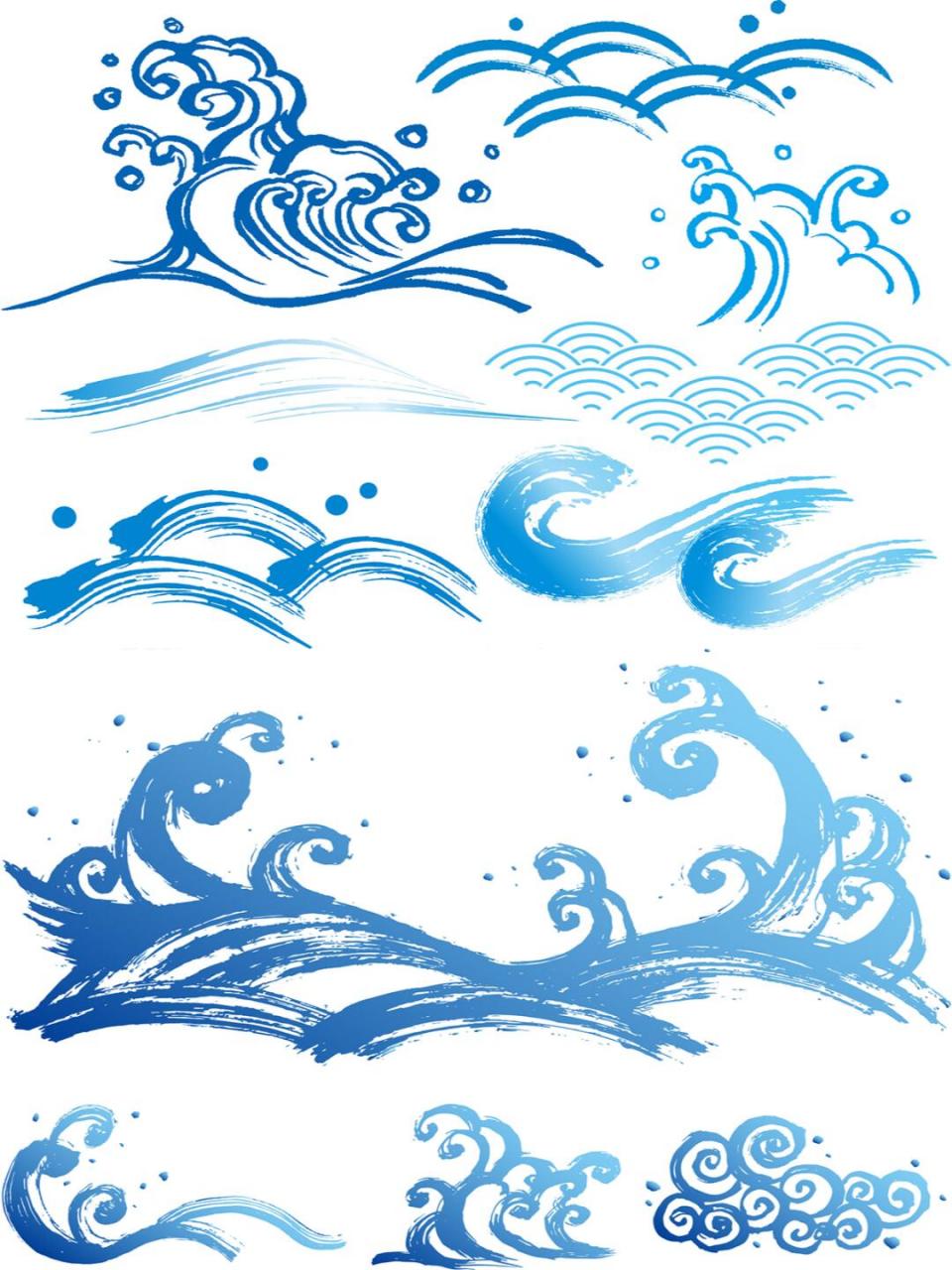 日式素材#0202#波浪素材#0202#海浪图案#0202#分割线素