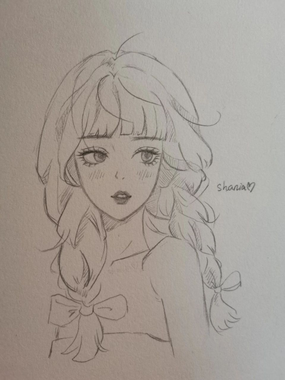 每日临摹(13/100)78少女线稿 临摹自: 	 惊艳不了时光,那就试试温柔