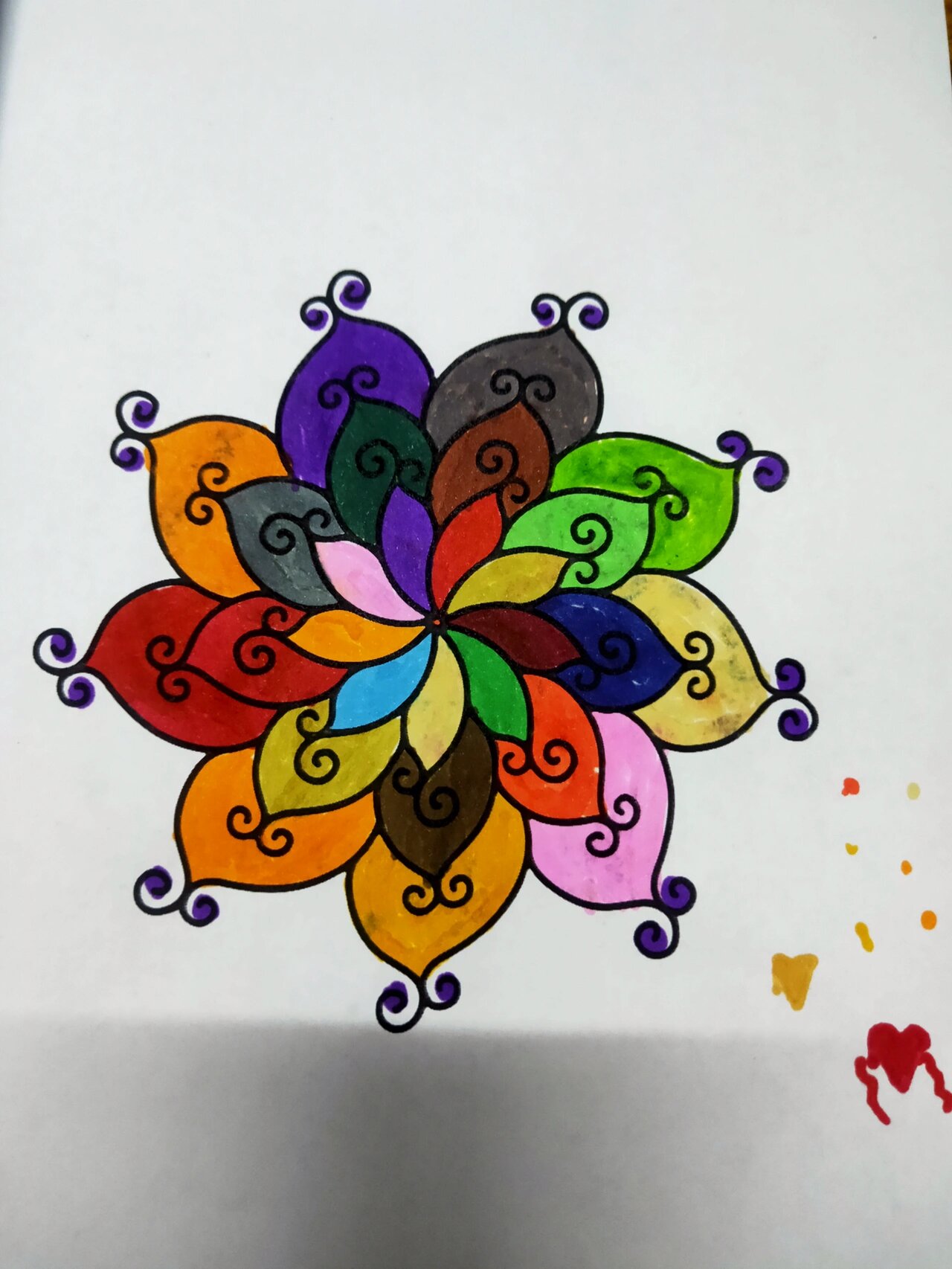 8岁小朋友画的曼陀罗