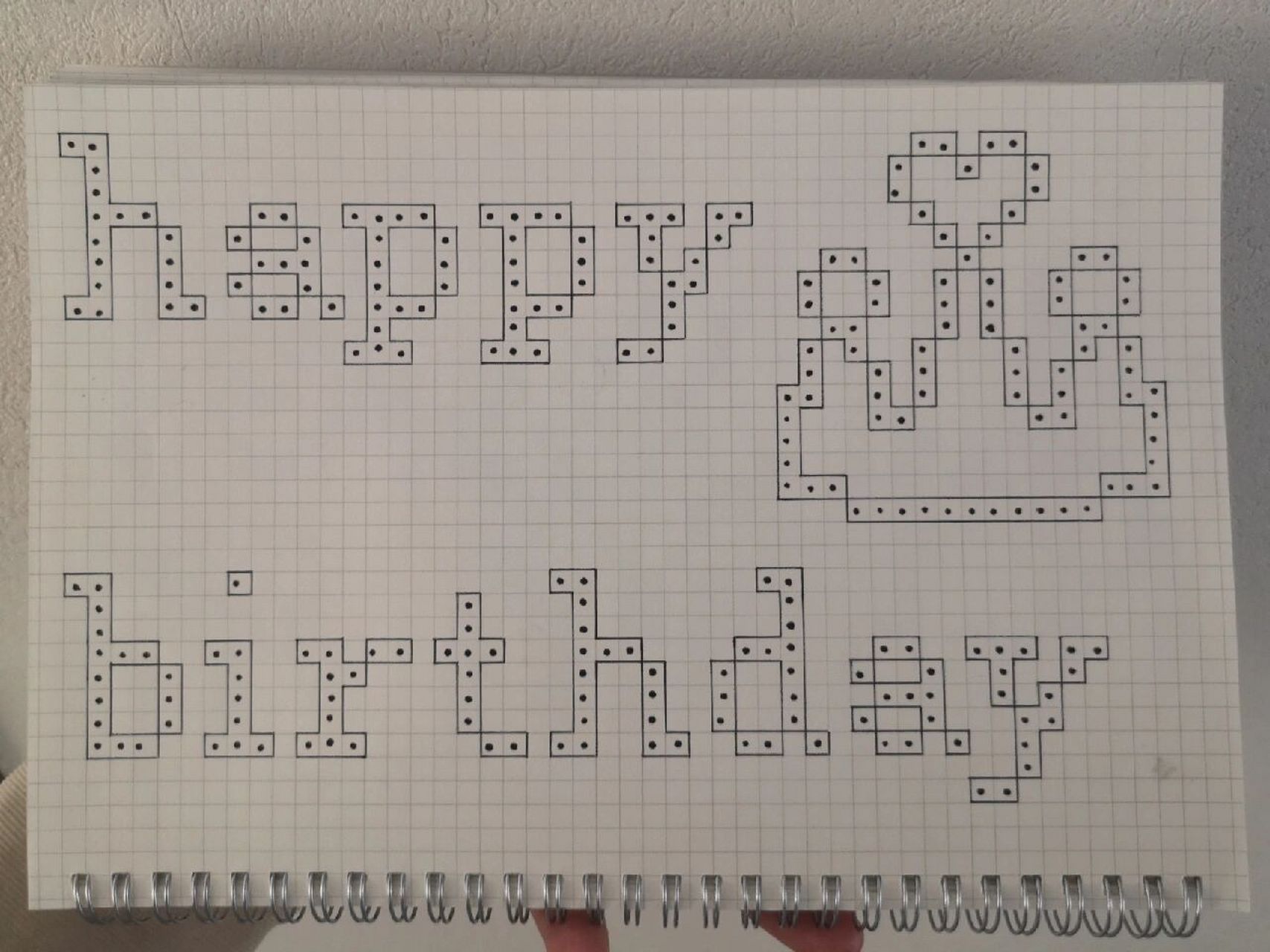 祝你生日快乐98 临摹: 网格本:b5 #像素画# #网格画# #生日快乐