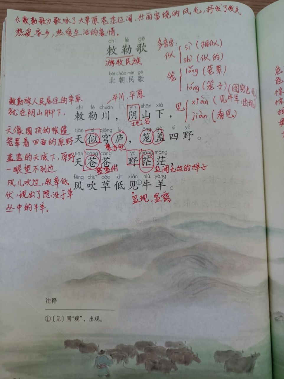 二上古诗二首《夜宿山寺》《敕勒歌》预习 语文二上古诗二首《夜宿山