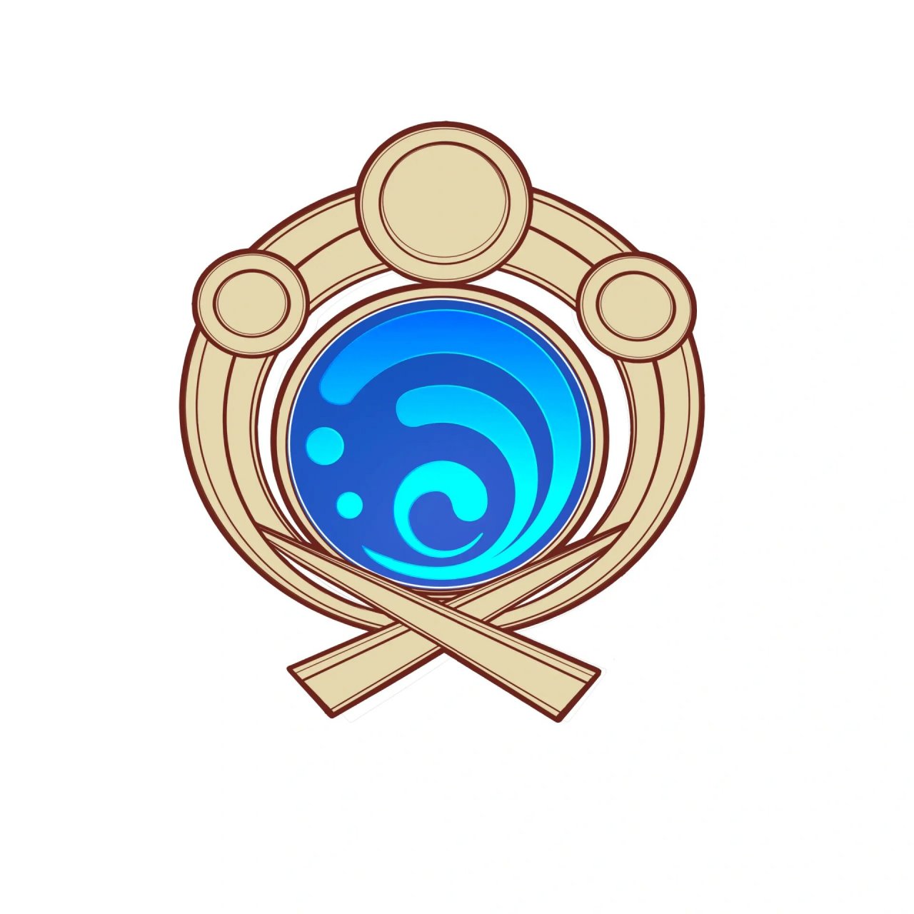 【原神素材】稻妻水系神之眼分享 神之眼素材在p2,png透明底格式请