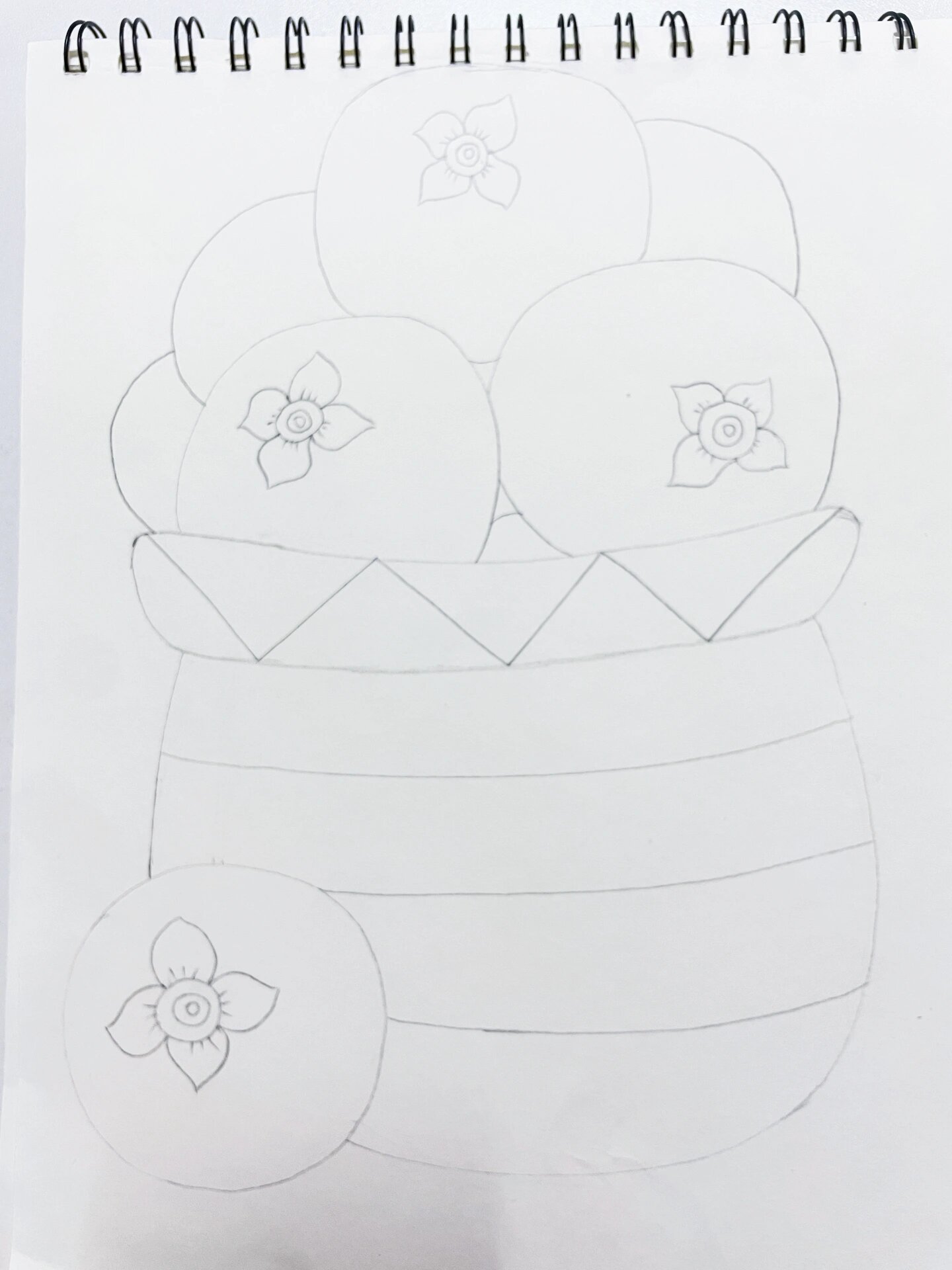 黑白线描/柿柿如意 事事顺心,事事如意7815